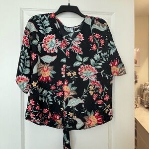 Floral Black Women's Top